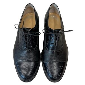Bruno Magli Charles Oxford Black Leather Shoes Size 8W